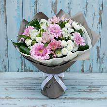 Букет цветов из:  Герберы, Альстромерии и Хризантемы #REPLACE_PRED# Больших Березниках