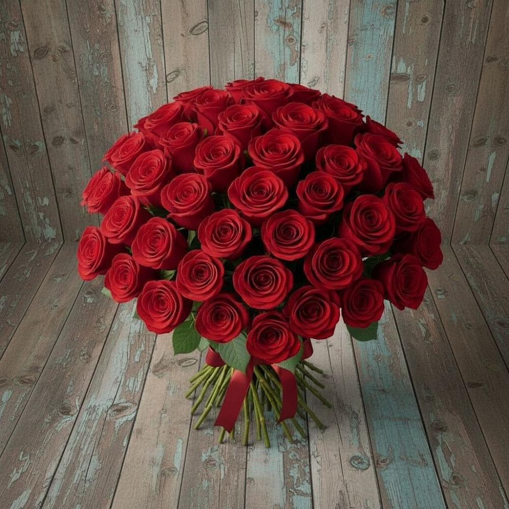 Букет 55 Красных роз Фридом в Больших Березниках