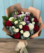 Букет цветов из:  Розы и Альстромерии в Больших Березниках