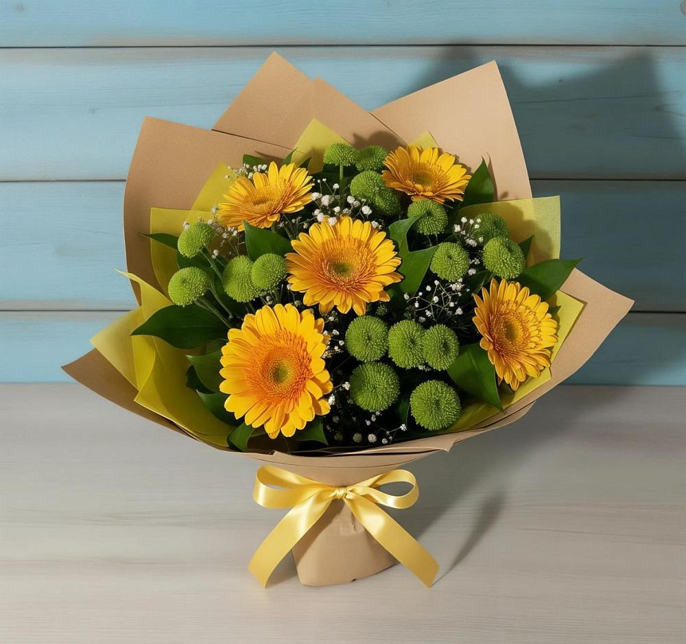 Букет цветов из: Герберы и Хризантемы в Больших Березниках