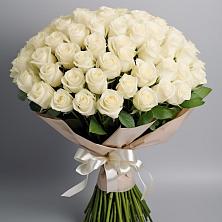 Букет 101 беля роза Белоснежка в Больших Березниках