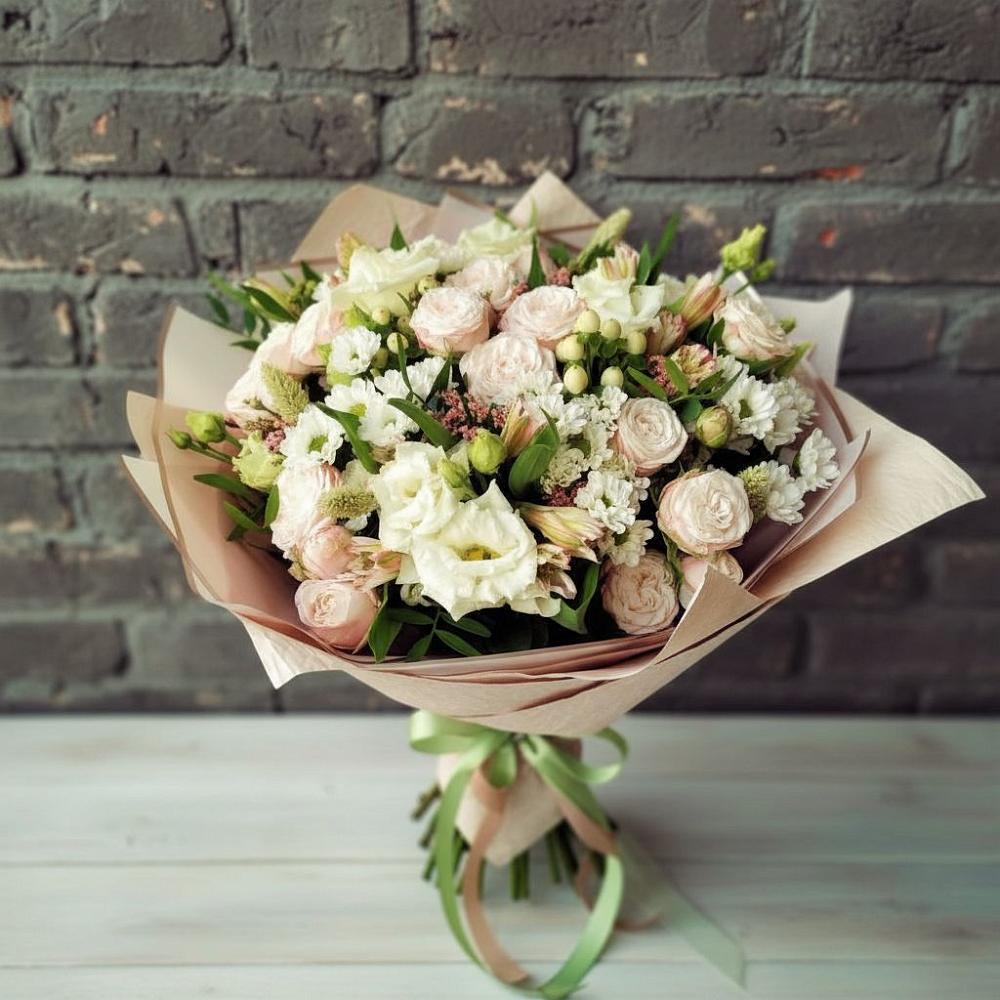 Букет цветов из: Альстромерии, Розы и Хризантемы в Больших Березниках
