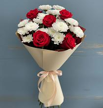 Букет цветов из:  Розы и Хризантемы в Больших Березниках