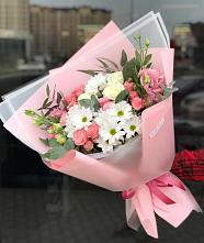 Букет цветов из:  Розы, Лизиантусы и Хризантемы в Больших Березниках
