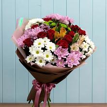 Букет цветов из:  Розы, Хризантемы и Альстромерии #REPLACE_PRED# Больших Березниках