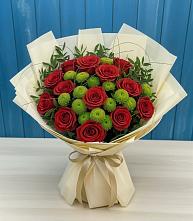 Букет цветов из:  Розы и Хризантемы в Больших Березниках