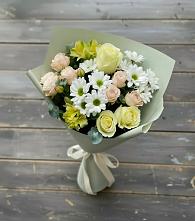 Букет цветов из:  Альстромерии, Розы и Хризантемы в Больших Березниках
