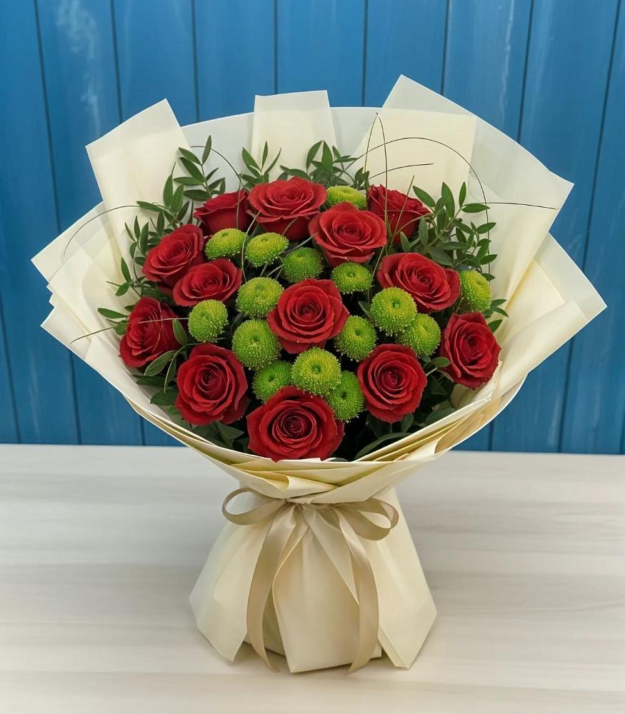 Букет цветов из: Розы и Хризантемы в Больших Березниках