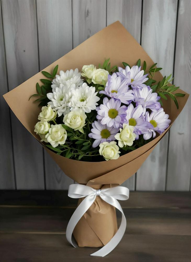 Букет цветов из: Хризантемы и Розы в Больших Березниках